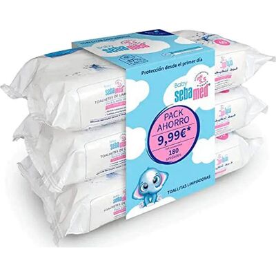 Toallitas Limpiadoras Sebamed Bebé - Pack de 3 x 60 Toallitas Limpiadoras Sebamed Bebé - Pack de 3 x 60