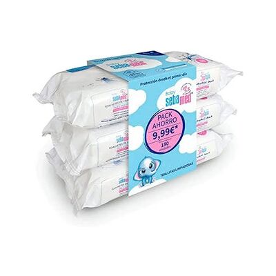 Toallitas Limpiadoras Sebamed Bebé - Pack de 3 x 60 Toallitas Limpiadoras Sebamed Bebé - Pack de 3 x 60