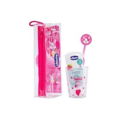Chicco Pack Cepillo Dental + Dentífrico Fresa 50 ml + Estuche + Vaso Conejita Rosa Chicco Pack Cepillo Dental + Dentífrico Fresa 50 ml + Estuche + Vaso Conejita Rosa