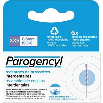 Parogencyl Brossettes Interdentales - XXS - 6 unidades - Filamentos antibacterianos - Limpieza profunda Parogencyl Brossettes Interdentales - XXS - 6 unidades - Filamentos antibacterianos - Limpieza profunda