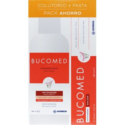 Normon Bucomed Anticaries Pack Colutorio 500 ml + Pasta 125 ml Normon Bucomed Anticaries Pack Colutorio 500 ml + Pasta 125 ml