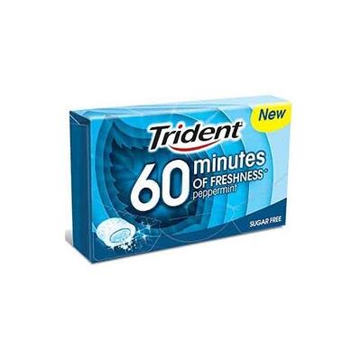 Trident Chicles 60 Minutos de Frescura Menta 20 g Trident Chicles 60 Minutos de Frescura Menta 20 g