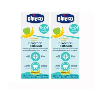 Chicco Pasta de Dientes 6m-5a Plátano y Manzana 2x50ml Chicco Pasta de Dientes 6m-5a Plátano y Manzana 2x50ml