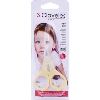 3 CLAVELES Tijera Bebé Safety 7,5 cm 1 ud 3 CLAVELES Tijera Bebé Safety 7,5 cm 1 ud