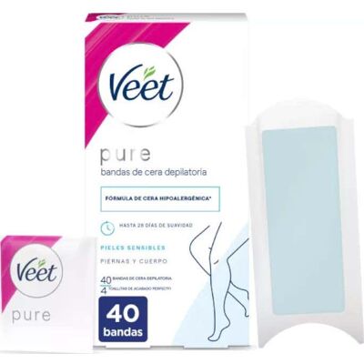 Veet Pure tiras de cera fría - 40 uds. Veet Pure tiras de cera fría - 40 uds.