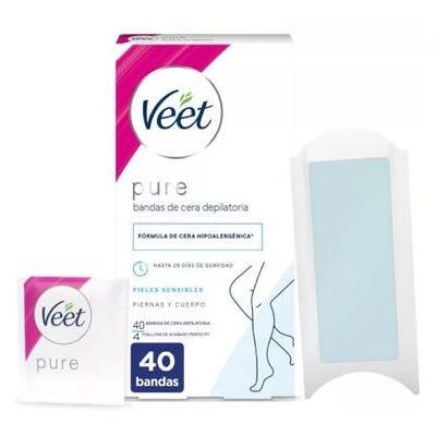 Veet Pure tiras de cera fría - 40 uds. Veet Pure tiras de cera fría - 40 uds.