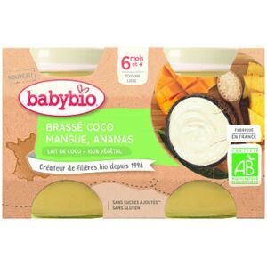 Yogur de Coco Mango Piña Babybio - 2 unidades 130g Yogur de Coco Mango Piña Babybio - 2 unidades 130g