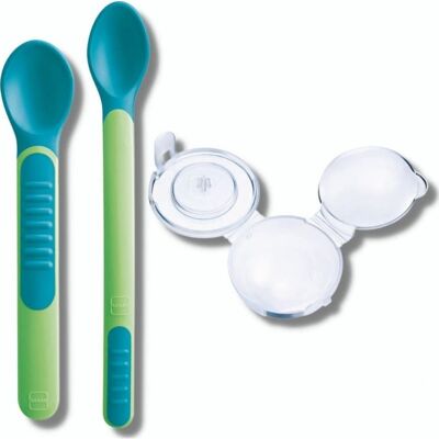 Cucharas Sensibles al Calor y Cubierta MAM Baby - Cucharas para bebé Cucharas Sensibles al Calor y Cubierta MAM Baby - Cucharas para bebé