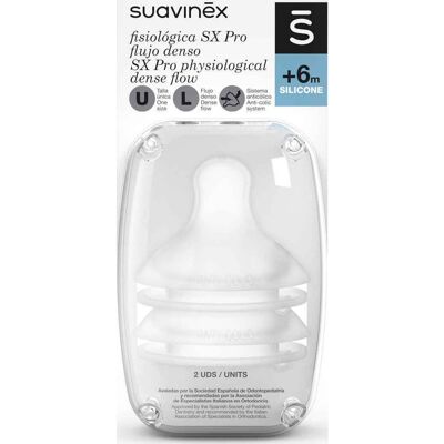 Suavinex Fisiológica SX Pro Flujo Denso +6m 2 uds Suavinex Fisiológica SX Pro Flujo Denso +6m 2 uds