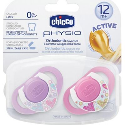 Chicco ® Physio Chupete + 12 Meses Rosa 2 uds Chicco ® Physio Chupete + 12 Meses Rosa 2 uds