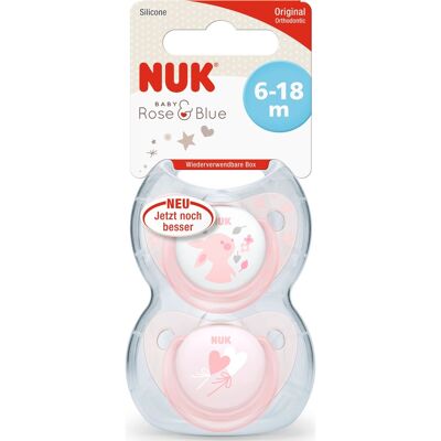 Nuk Baby Rose chupete tetina silicona sin anilla 2 uds Nuk Baby Rose chupete tetina silicona sin anilla 2 uds