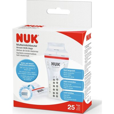 Bolsas de almacenamiento de leche materna Nuk - 25 unidades Bolsas de almacenamiento de leche materna Nuk - 25 unidades
