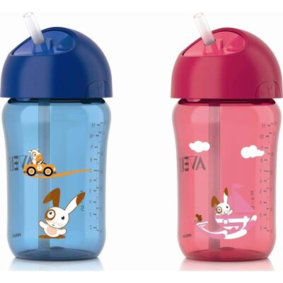 Philips Avent Taza con Pajita Azul O Rosa 300 ml Philips Avent Taza con Pajita Azul O Rosa 300 ml