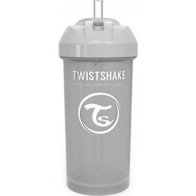 TwistShake Vaso Pajita Color Gris Pastel +6m 360 ml TwistShake Vaso Pajita Color Gris Pastel +6m 360 ml