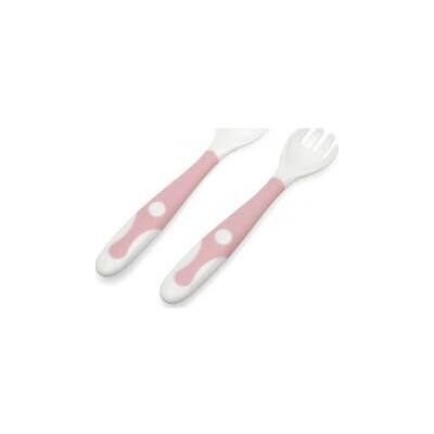 Kiokids - Set de Cuchara y Tenedor - Rosa - Flexible - Juego de cubiertos para bebé Kiokids - Set de Cuchara y Tenedor - Rosa - Flexible - Juego de cubiertos para bebé