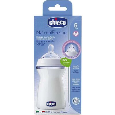 Chicco Natural Feeling Biberón Tetina Silicona 6 M+ 330 ml Chicco Natural Feeling Biberón Tetina Silicona 6 M+ 330 ml