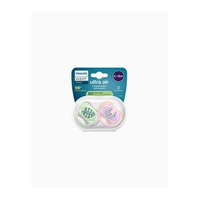 Philips Ultra Air Deco 6-18M Green Pink 2uds Philips Ultra Air Deco 6-18M Green Pink 2uds