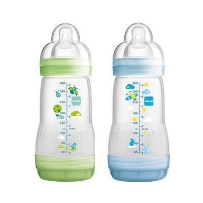 MAM Biberón Easy Start Anti-Colic D2 Bleu Vert 2x260 ml MAM Biberón Easy Start Anti-Colic D2 Bleu Vert 2x260 ml