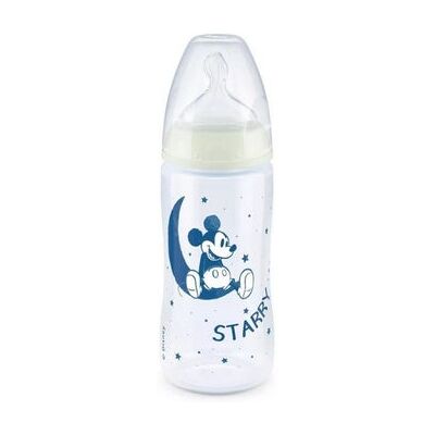 Nuk First Choice+ Mickey Night Biberón Silicona 6-18 M 300 ml 1 ud Nuk First Choice+ Mickey Night Biberón Silicona 6-18 M 300 ml 1 ud