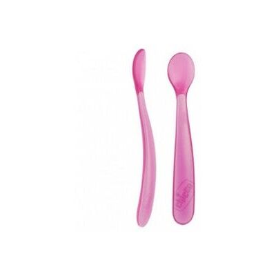 Chicco Cuchara Silicona Rosa 2 uds Chicco Cuchara Silicona Rosa 2 uds