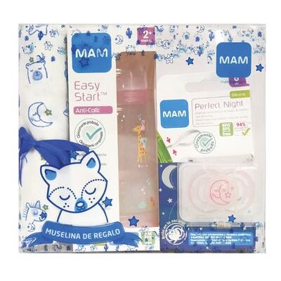 MAM Pack Chupete Night 6 M Luna + Muselina + Biberón 260 ml MAM Pack Chupete Night 6 M Luna + Muselina + Biberón 260 ml