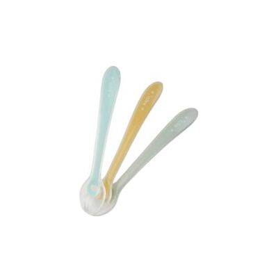 Conjunto de Cucharas de Silicona Saro - Ergonómicas +4M - Utensilios para Bebés Conjunto de Cucharas de Silicona Saro - Ergonómicas +4M - Utensilios para Bebés
