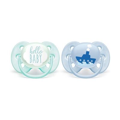 Philips Avent Chupete Ultra Soft 0-6 M Azul y Verde 2 uds Philips Avent Chupete Ultra Soft 0-6 M Azul y Verde 2 uds