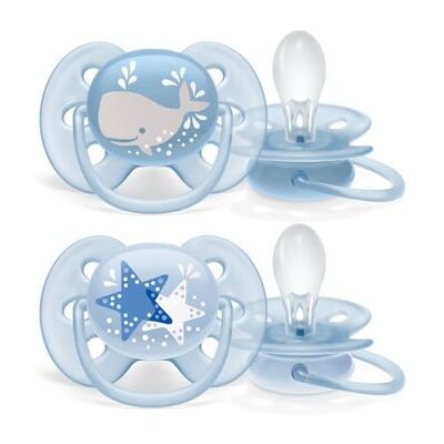 Philips Avent Pack Chupetes Ultra Soft Ballena y Estrella 2uds Philips Avent Pack Chupetes Ultra Soft Ballena y Estrella 2uds