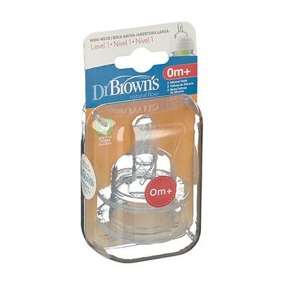 DrBrowns Dr Brown'S Tetina Silicona Boca Ancha Recién Nacido 2 uds DrBrowns Dr Brown'S Tetina Silicona Boca Ancha Recién Nacido 2 uds