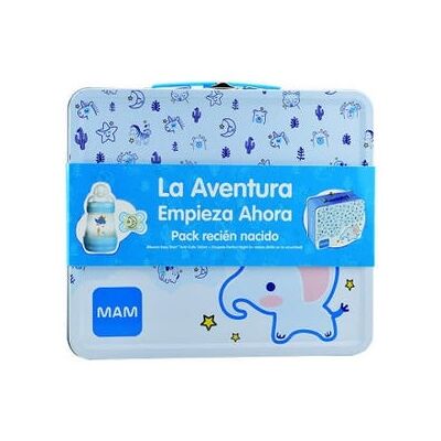 MAM Pack Recien Nacido Biberon Azul 160 ml+Chupete Luna 0+Meses MAM Pack Recien Nacido Biberon Azul 160 ml+Chupete Luna 0+Meses