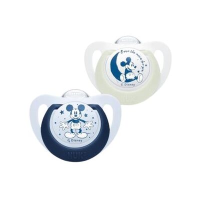 Nuk Star Disney Baby Day & Night Chupete Silicona 18-36M 2 uds Nuk Star Disney Baby Day & Night Chupete Silicona 18-36M 2 uds