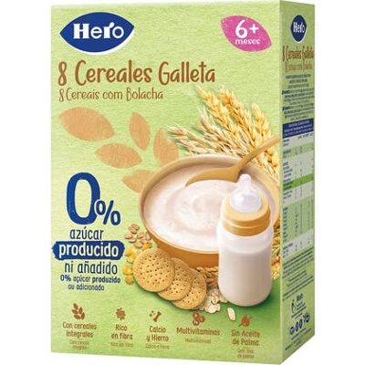Hero Papilla 8 cereales y galleta - Comida para bebé Hero Papilla 8 cereales y galleta - Comida para bebé