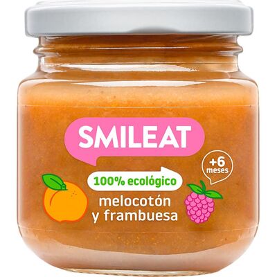 Smileat Puré orgánico de melocotón y frambuesa para bebés Smileat Puré orgánico de melocotón y frambuesa para bebés