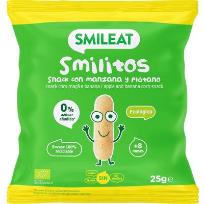 Snack orgánico de maíz con manzana y plátano - Para bebés Snack orgánico de maíz con manzana y plátano - Para bebés
