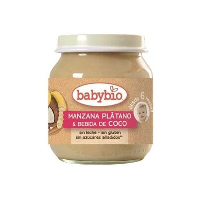BabyBio Tarrito Manzana Plátano Bebida Coco 130 g BabyBio Tarrito Manzana Plátano Bebida Coco 130 g