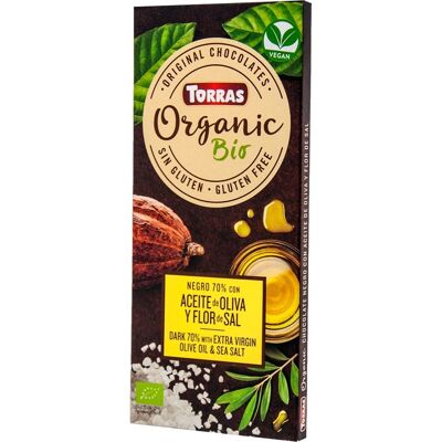 Torras chocolate negro 70% cacao con aceite de oliva y flor de sal - Chocolate Torras chocolate negro 70% cacao con aceite de oliva y flor de sal - Chocolate