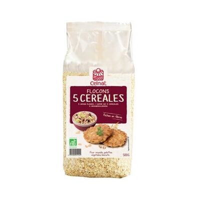 Copos de Avena 5 Cereales Orgánicos - 500g Copos de Avena 5 Cereales Orgánicos - 500g