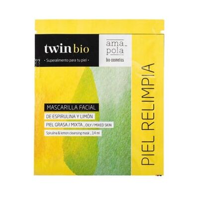 Amapola Biocosmetics Twin Bio Mascarilla Espirulina y Limón 14 ml Amapola Biocosmetics Twin Bio Mascarilla Espirulina y Limón 14 ml