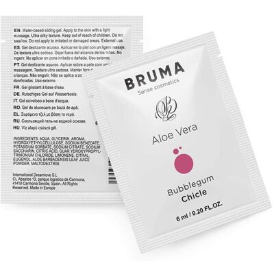 Bruma gel Deslizante Aloe Vera Sabor Chicle 6 ml Bruma gel Deslizante Aloe Vera Sabor Chicle 6 ml