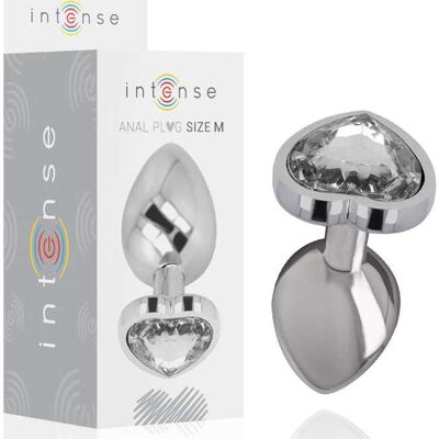 Intense - Plug Anal Corazón Cristal Gris Talla M Intense - Plug Anal Corazón Cristal Gris Talla M