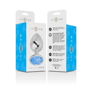 INTENSE Plug Anal Metal con Cristal Azul T M 1 ud INTENSE Plug Anal Metal con Cristal Azul T M 1 ud
