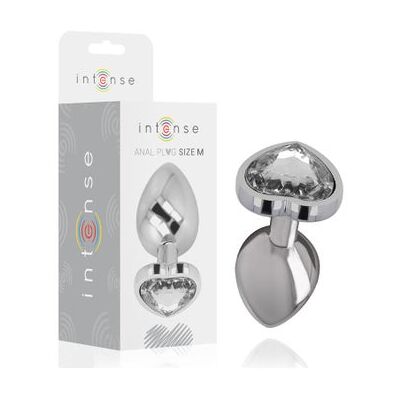 Intense - Plug Anal Corazón Cristal Gris Talla M Intense - Plug Anal Corazón Cristal Gris Talla M