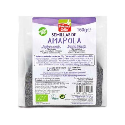 La Finestra sul Cielo Semillas de Amapola Bio - 150g La Finestra sul Cielo Semillas de Amapola Bio - 150g