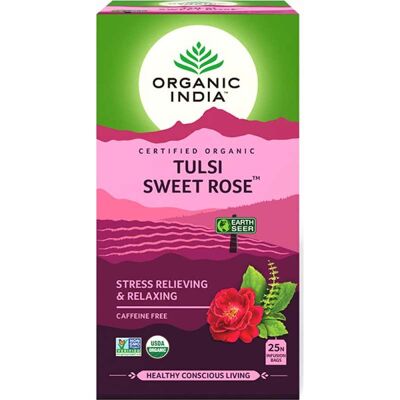 Té de Tulsi Rosa Dulce Orgánico de Organic India - Apoya el sistema inmunológico Té de Tulsi Rosa Dulce Orgánico de Organic India - Apoya el sistema inmunológico