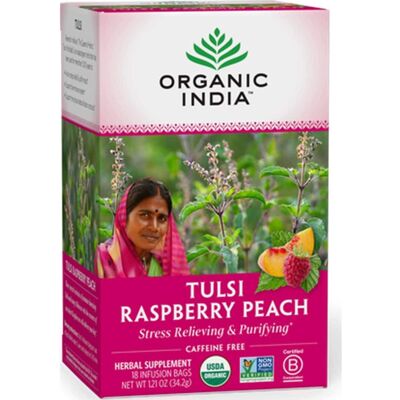 Organic India Tulsi Raspberry Peach 18 uds Organic India Tulsi Raspberry Peach 18 uds