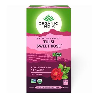 Té de Tulsi Rosa Dulce Orgánico de Organic India - Apoya el sistema inmunológico Té de Tulsi Rosa Dulce Orgánico de Organic India - Apoya el sistema inmunológico