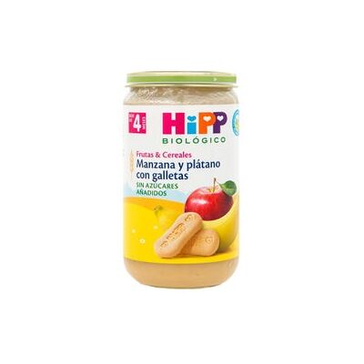 Hipp Tarrito de Manzana y Plátano Con Galletas +4 M Bio 190 g Hipp Tarrito de Manzana y Plátano Con Galletas +4 M Bio 190 g