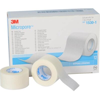 Cinta médica blanca 3M 7,5x2,5cm - Hipoalergénica, Transpirable Cinta médica blanca 3M 7,5x2,5cm - Hipoalergénica, Transpirable