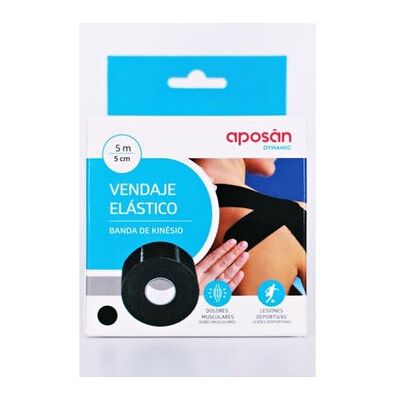 APOSAN Dynamic Vendaje Elastico Color Negro 5 Mx5 cm APOSAN Dynamic Vendaje Elastico Color Negro 5 Mx5 cm
