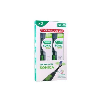 Gum Pack Sonic Daily Cepillo Eléctrico Negro 2 uds Gum Pack Sonic Daily Cepillo Eléctrico Negro 2 uds